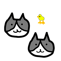 [LINEスタンプ] ニャンたとニャンすけ、ときどきことり