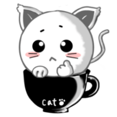 [LINEスタンプ] A Cup of White and Black