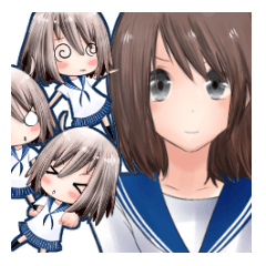 [LINEスタンプ] 普通の制服女子高生