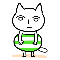 [LINEスタンプ] 無表情な顔のねこ