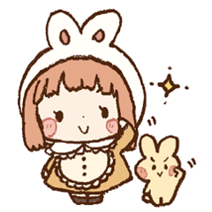 [LINEスタンプ] うさずきんちゃんの画像（メイン）