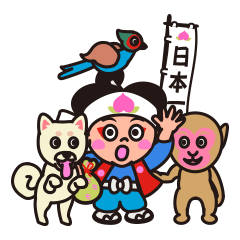 [LINEスタンプ] 岡山弁桃太郎スタンプ