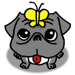 [LINEスタンプ] Black Pug ANKO