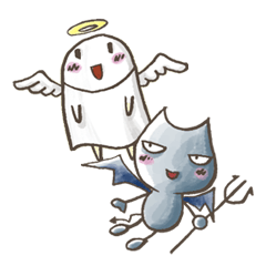 [LINEスタンプ] 小天使と小悪魔の画像（メイン）