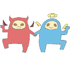 [LINEスタンプ] 天使くんと悪魔くん