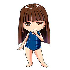 [LINEスタンプ] スクール水着 の ”swimin（スイミン）”の画像（メイン）