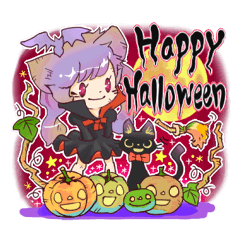 [LINEスタンプ] miaのハロウィン＆パーティー英語ver.