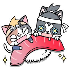 [LINEスタンプ] 忍者ネコと侍わんこ