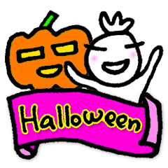 [LINEスタンプ] かずりん・8「ハロウィン」英語版の画像（メイン）