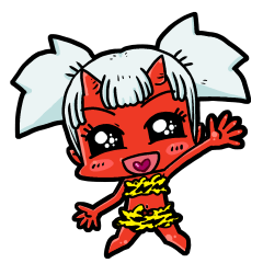 [LINEスタンプ] 赤鬼娘ちゃんの画像（メイン）