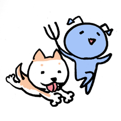 [LINEスタンプ] デビルさんとケルベロス