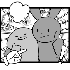 [LINEスタンプ] うさぎとひよこと漫画