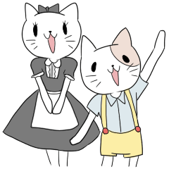 [LINEスタンプ] にゃんメイドとぼく