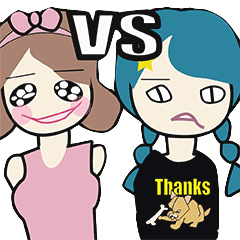 [LINEスタンプ] 甘めvs辛めガールズの画像（メイン）