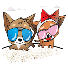 [LINEスタンプ] Cute Chihuahua dogs - best friends set