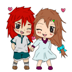 [LINEスタンプ] Nong Chibi Boy and Girl in LOVE Set