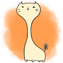 [LINEスタンプ] くびがながいねこ