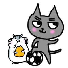 [LINEスタンプ] 黒ネコダルとハムスターココ