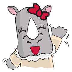 [LINEスタンプ] I'm A Rhyno Girl