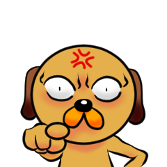 [LINEスタンプ] ぎょろ犬（怒り編）の画像（メイン）