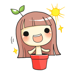 [LINEスタンプ] Plant Girl