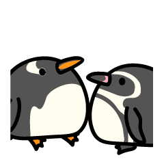 [LINEスタンプ] フンボルトペンギンとジェンツーペンギン