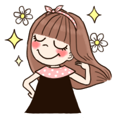 [LINEスタンプ] 女の子とおともだちの画像（メイン）