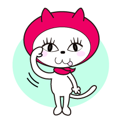 [LINEスタンプ] ピンクフードのねこちゃんの画像（メイン）