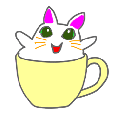 [LINEスタンプ] ぐうたら カップねこ 英語