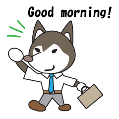 [LINEスタンプ] Husky manager English versionの画像（メイン）