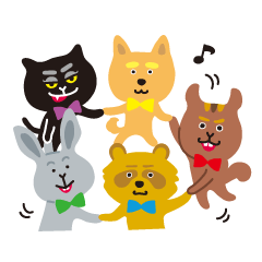 [LINEスタンプ] Happy Animal Friends！の画像（メイン）