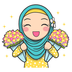 [LINEスタンプ] Flower Hijab 2