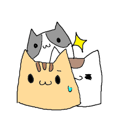 [LINEスタンプ] 四角ねこ