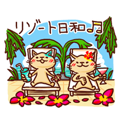 [LINEスタンプ] ねこの肉球＠ハワイ編