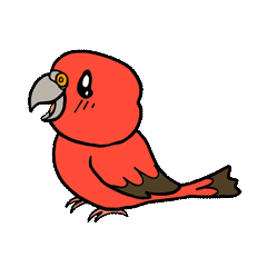 [LINEスタンプ] "秋草インコの日常" 鳥さんと一緒03