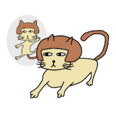 [LINEスタンプ] おかっぱ頭の猫の画像（メイン）