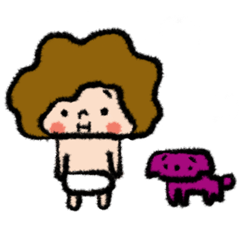 [LINEスタンプ] 赤ちゃんと子犬