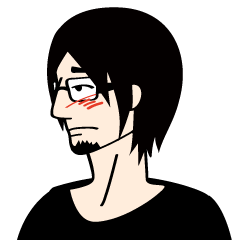 [LINEスタンプ] 黒髪ヒゲ眼鏡系 細身男子