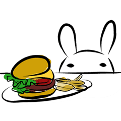 [LINEスタンプ] つきなみうさぎ