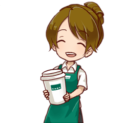 [LINEスタンプ] 癒しキャラのカフェ店員さん