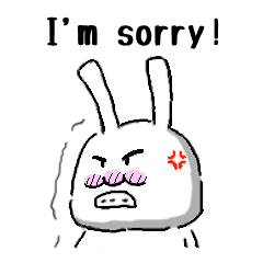 [LINEスタンプ] rabbit(52years old) stickers english ver