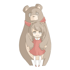 [LINEスタンプ] 少女と森の動物たちの画像（メイン）