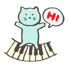 [LINEスタンプ] ピアノ猫