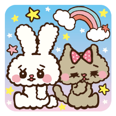 [LINEスタンプ] うさぎとねこのファンタジーの画像（メイン）