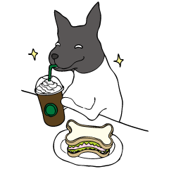 [LINEスタンプ] 白黒の犬［日本テリア］うーたろ