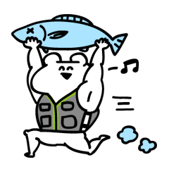 [LINEスタンプ] 筋肉クマのぶん吉君～釣りver～の画像（メイン）