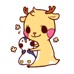 [LINEスタンプ] deer ＆ penguin