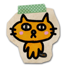 [LINEスタンプ] 紙ねこステッカーの画像（メイン）