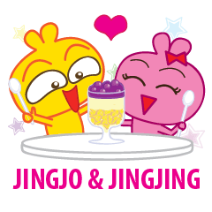 [LINEスタンプ] Bunny-Man : JingJo ＆ JingJing