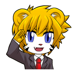 [LINEスタンプ] Little Tiger Cute TK Smart Suit Manの画像（メイン）